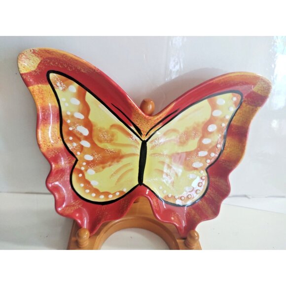 Hand painted Butterfly Serving Plate by Grasslands Road - Picture 2 of 7